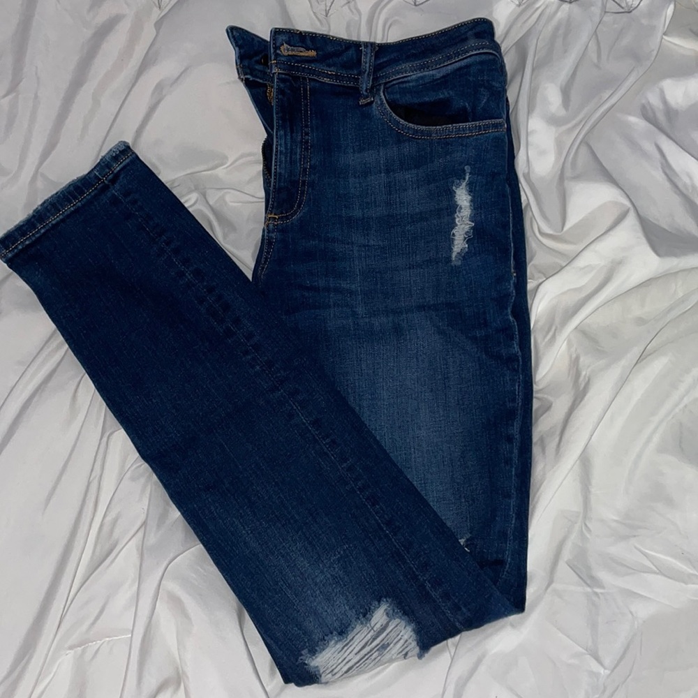 Denim ripped jeans
